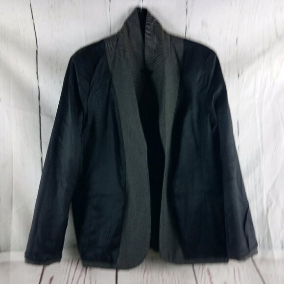JM Collection Women Size 18 Dark Gray Check 2 Button Lined Suit Blazer - Picture 13 of 14